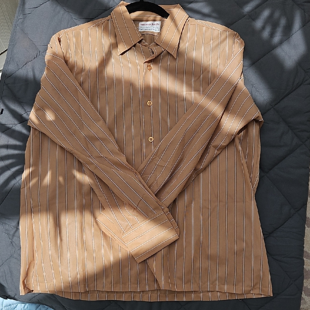 Brown Casual Button Down Shirt Lightweight Cotton